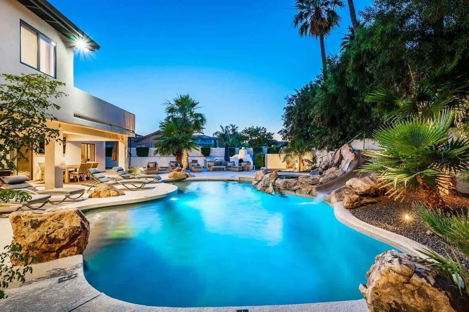 Slide into the pool to start off an awesome vacation.