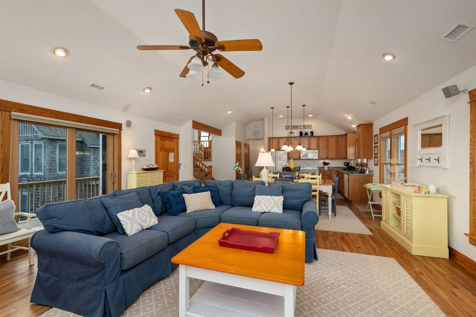 NH293: Saltwater Solace | Living Area - Deck Access, Fireplace (Off-Season Only)