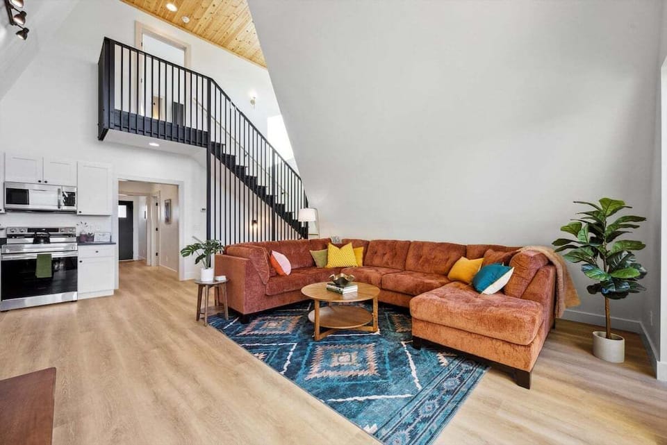 House 3 - open concept living room, dining room and kitchen