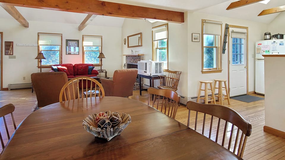 Dining area with living room beyond