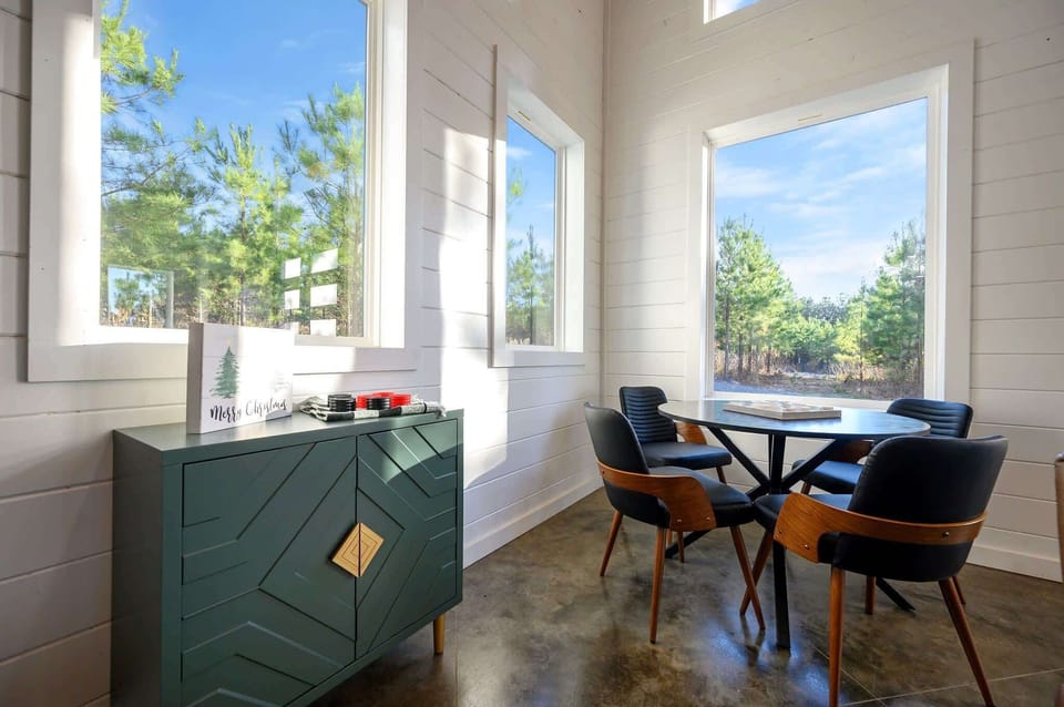 Sip morning coffee or play a board game in the front sitting area