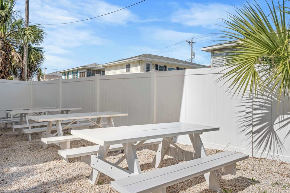 Enjoy bench seating near the grills, perfect for cookouts, picnics, and outdoor gatherings.