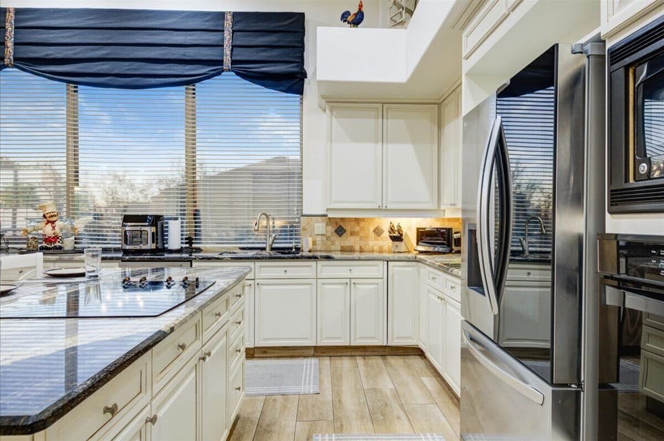 Bright Kitchen has stainless steel appliances