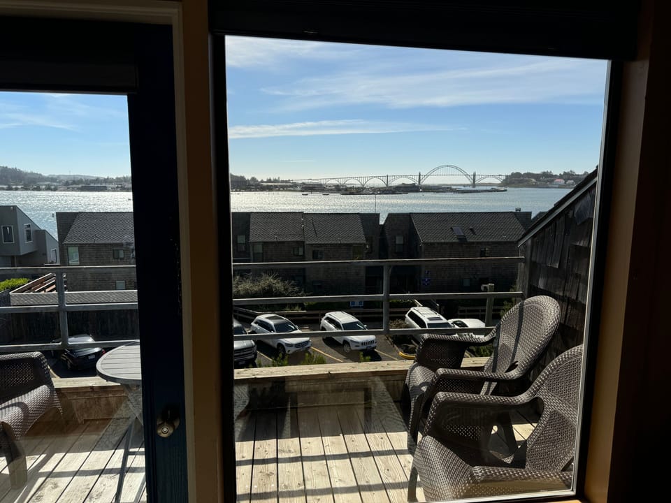 Step out onto the private balcony and take in the fresh air and picturesque views of the marina.
