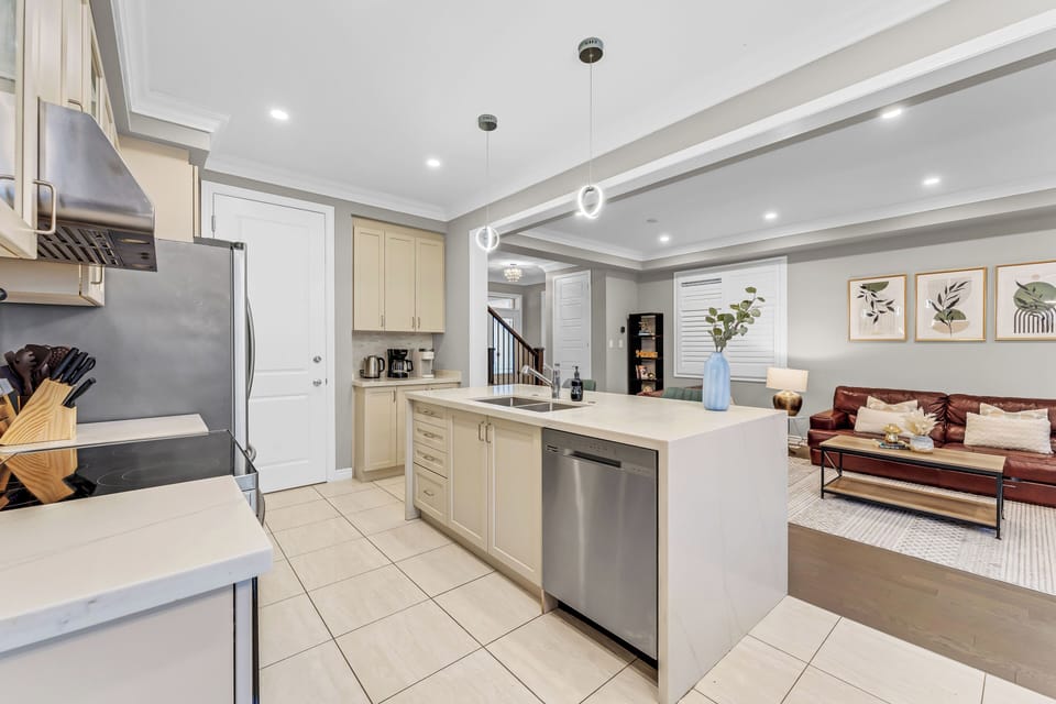 Open-concept layout, fully equipped for your culinary needs.