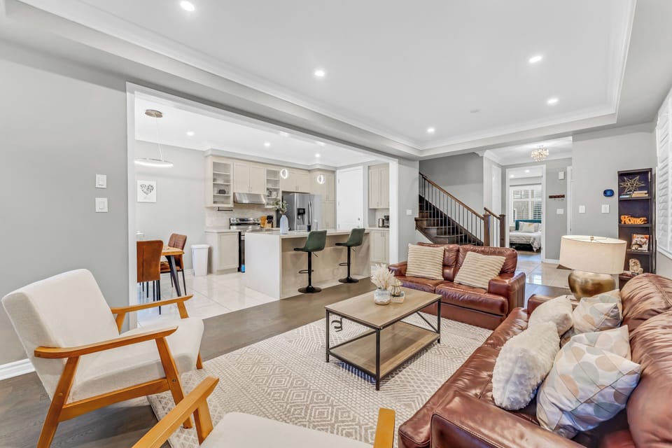 Open-concept design seamlessly connecting the living room to the kitchen