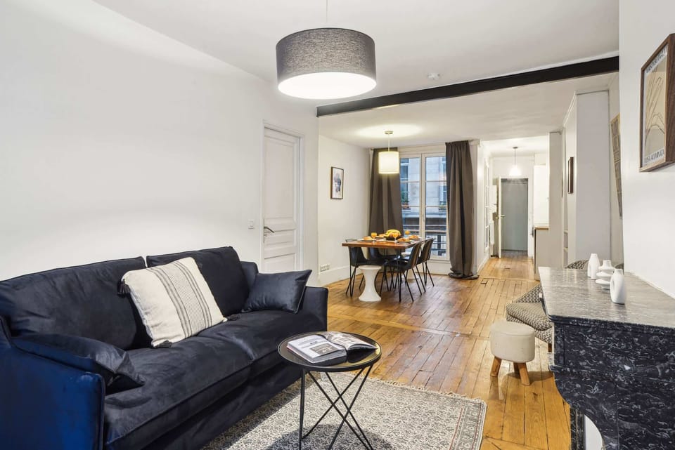 The open-plan living and dining area