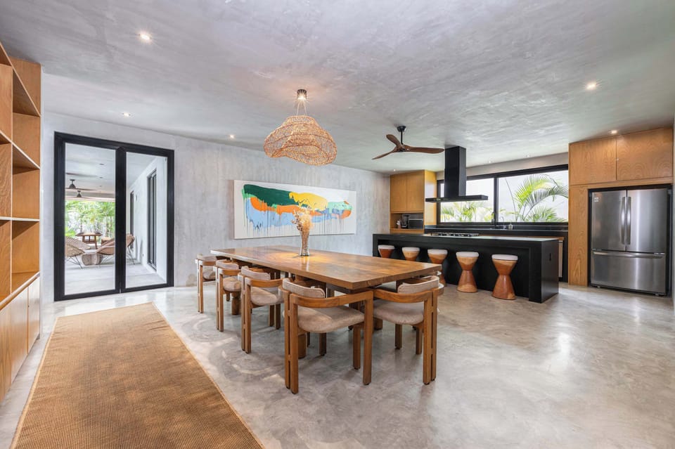 Stylish dining room and kitchen