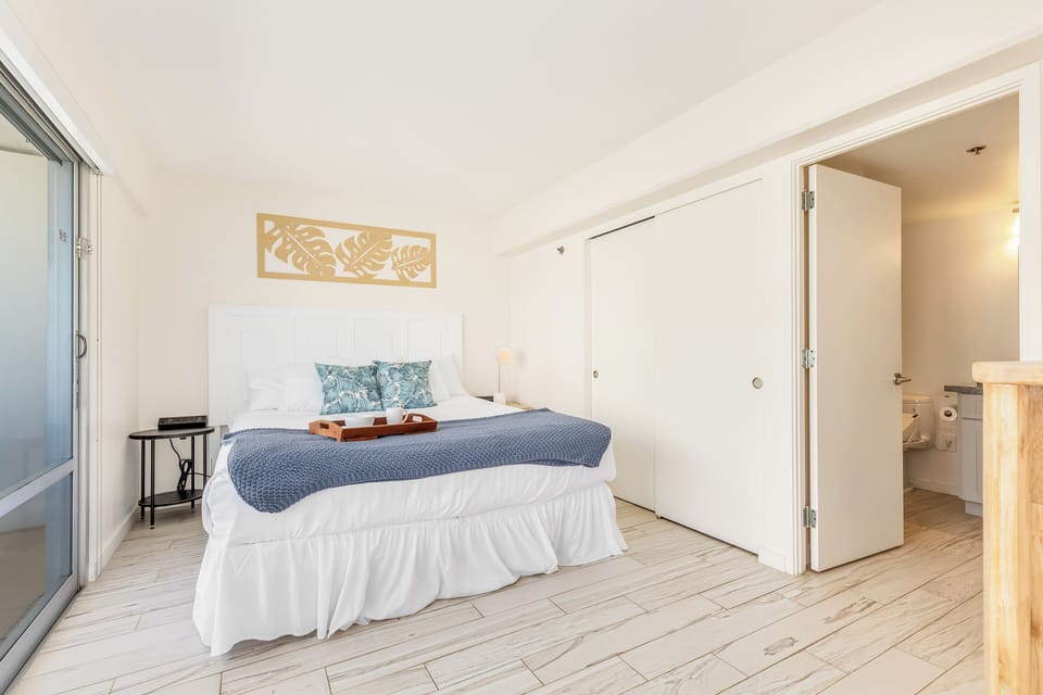 Master bedroom and bathroom