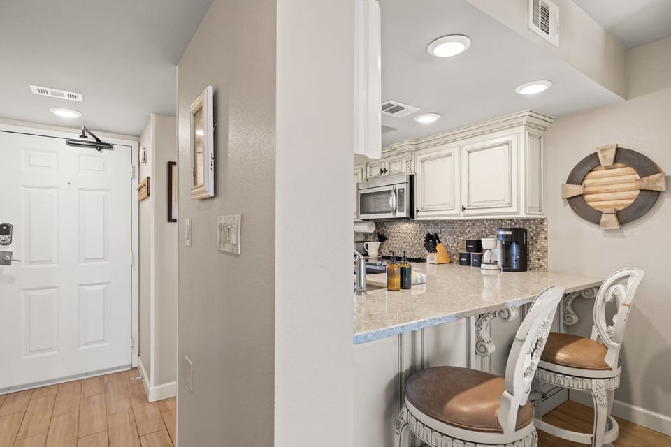 Counter seating for two.