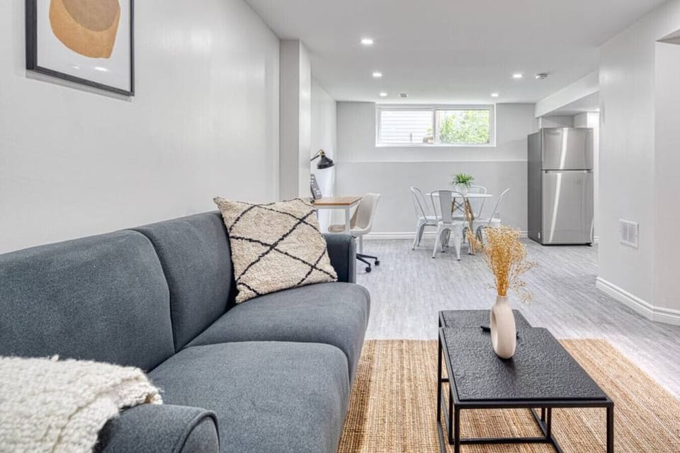 As you take a seat in the living room, the comfortable furniture and tasteful design make it easy to unwind.