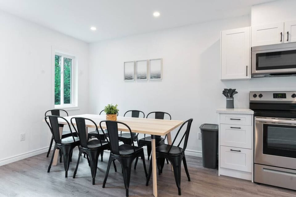 You are surrounded by tasteful decor and warm tones, making the dining room a perfect setting for any occasion.