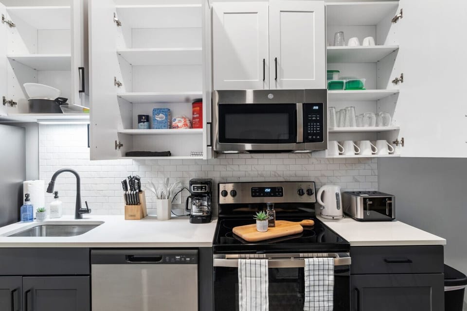 As you approach kitchen the elegant layout and well-stocked shelves make it the ideal spot to relax.