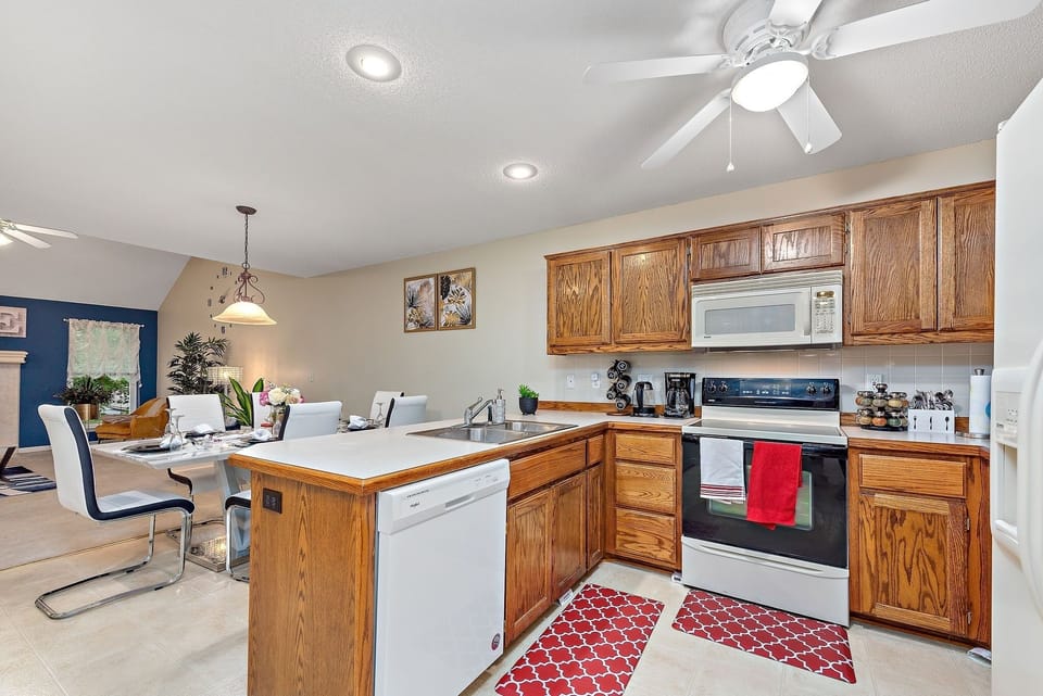 Indoors, Kitchen, Home Decor, Ceiling Fan, Microwave