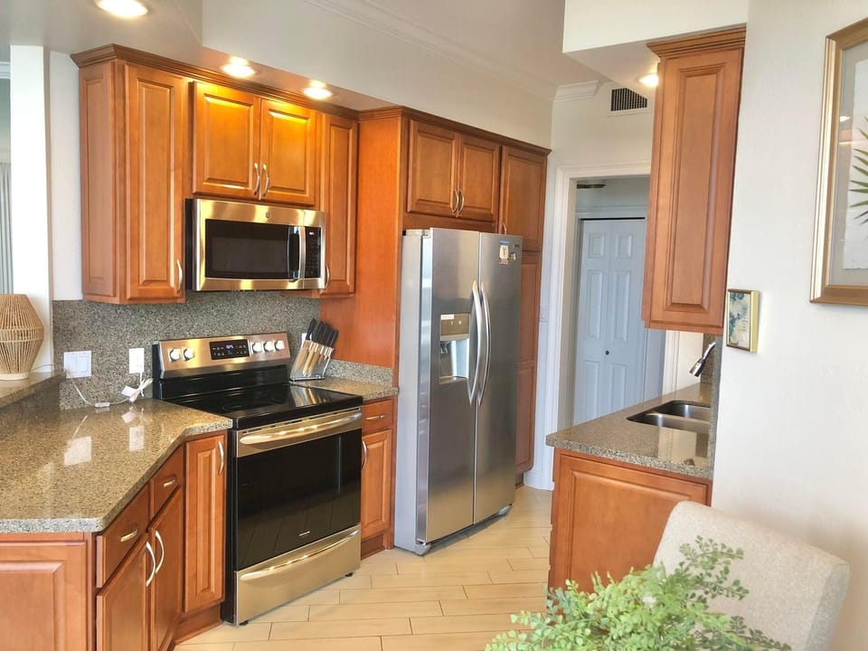 The kitchen is well equipped for whipping up your favorite meal