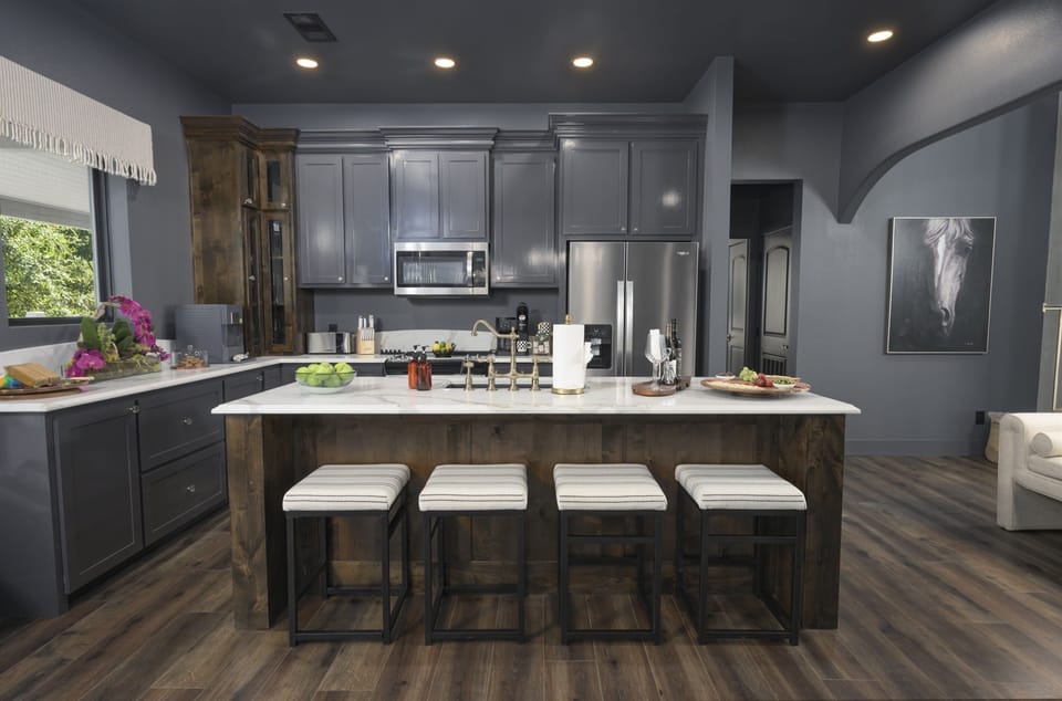 Add 4 seats at the kitchen island.