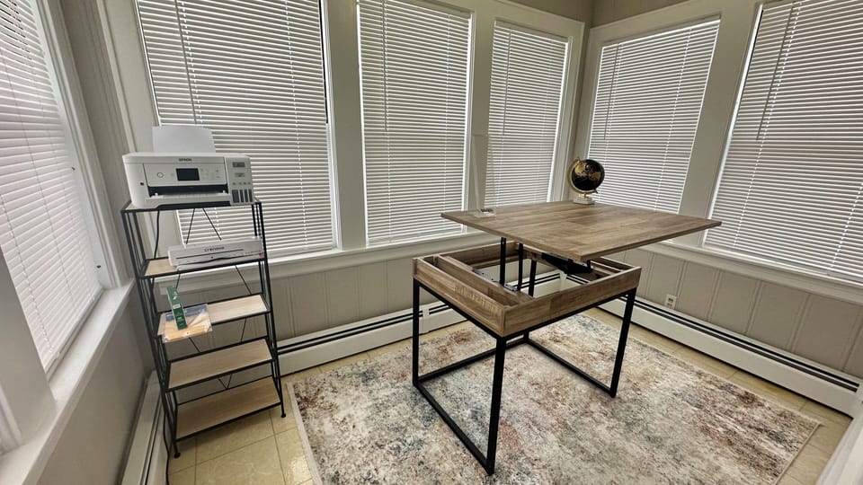 Sit to stand desk + Printer is available 