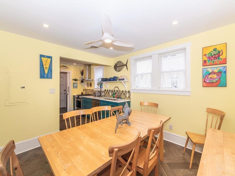 View from the dining area into the kitchen, offering a seamless flow for entertaining and family time.