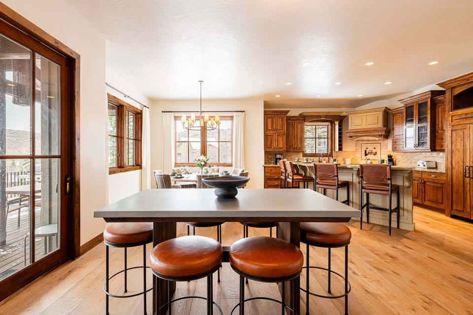 High-top table with seating for six