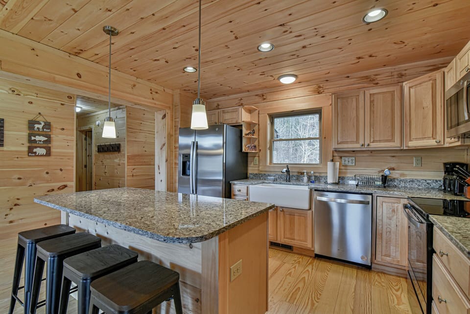 Kitchen with dishwasher, and multiple coffee options (standard drip-style and Keurig)