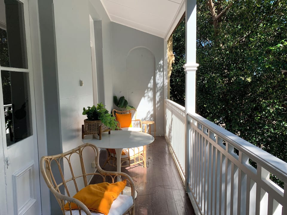 Verandah with seating for four