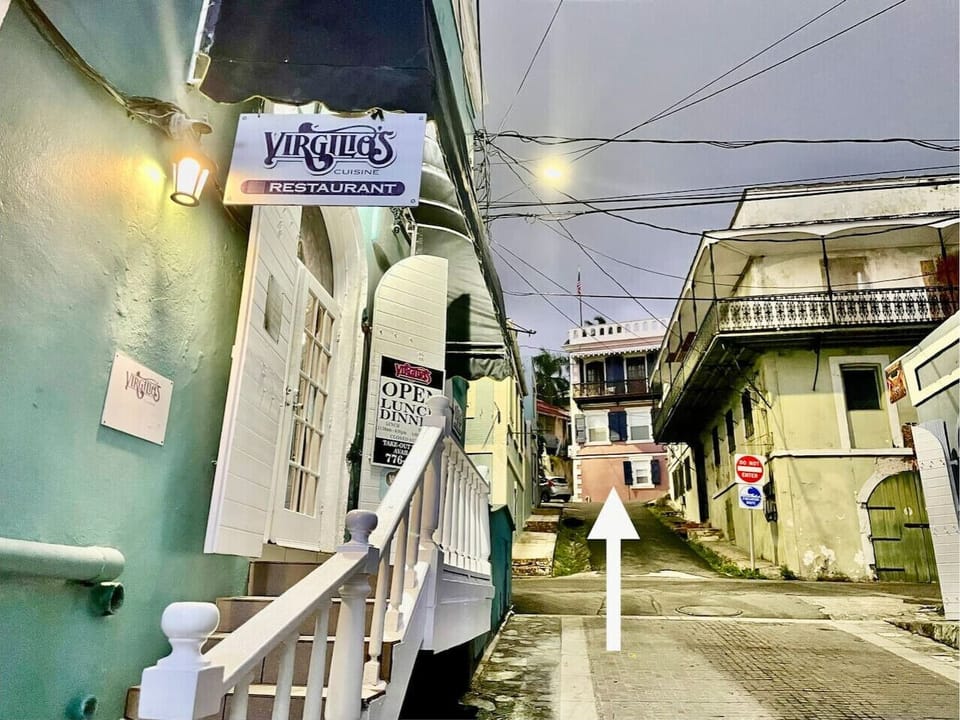 The home is up the hill from Virgilio`s