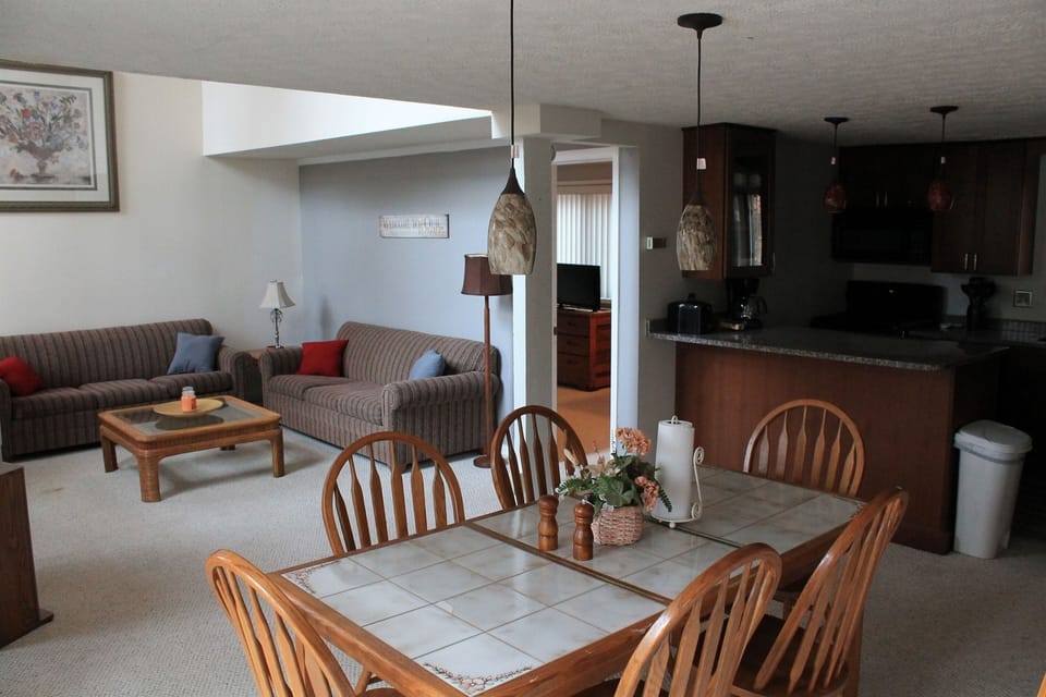 View of the downstairs from the bottom step