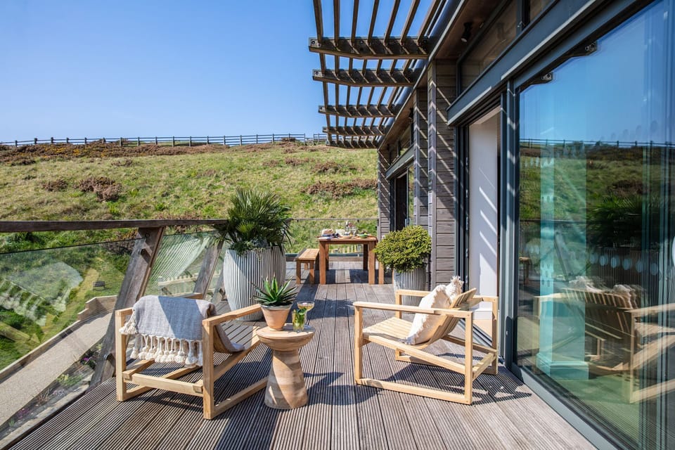 Balcony at Winnow, The Village, Watergate bay, Cornwall, self catering with Beach Retreats.