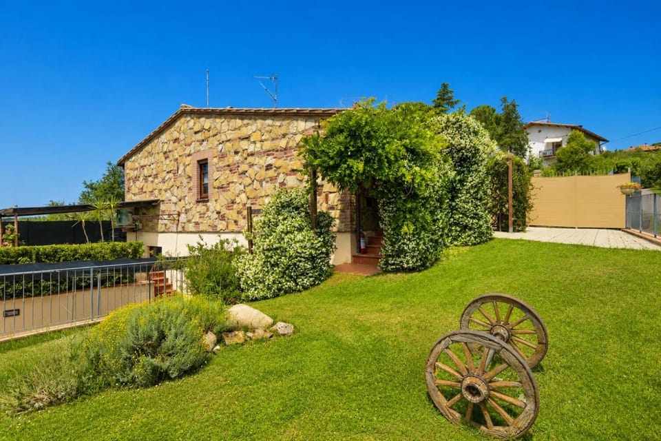 The outdoor area of the villa