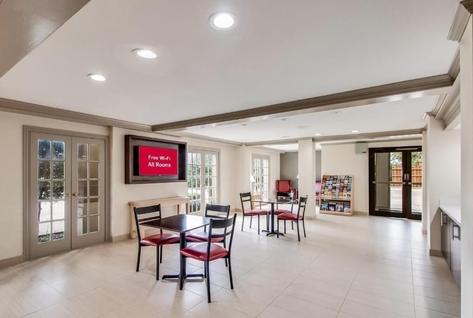 Sip coffee and plan your day in the calm seating area.