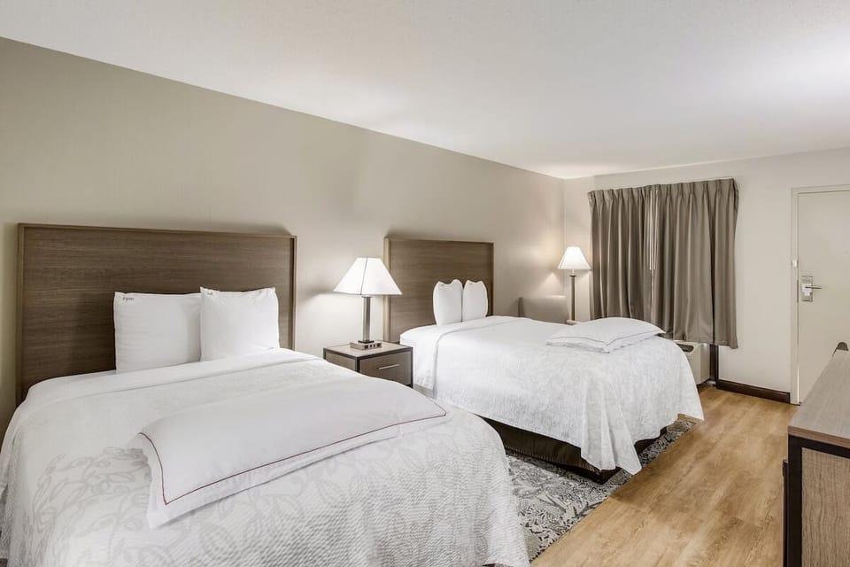 Sleep soundly in a spacious double room with soft lighting.