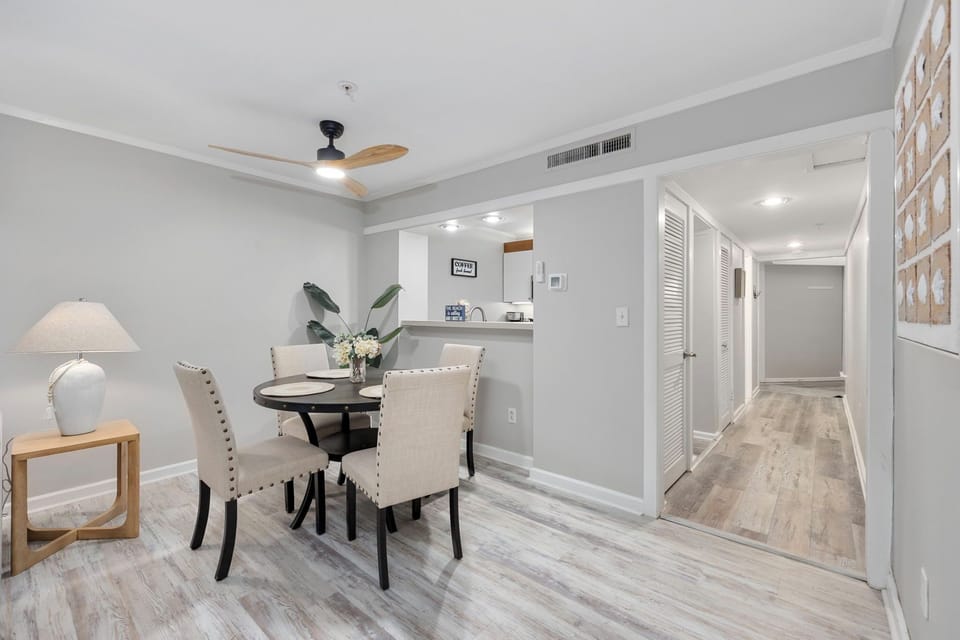 No long walk for meals—the dining area is perfectly placed next to the kitchen!