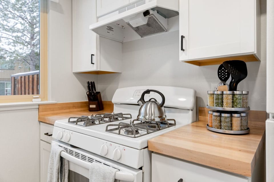 Fully stocked kitchen with all new kitchenware, dinnerware, small appliances, and more.