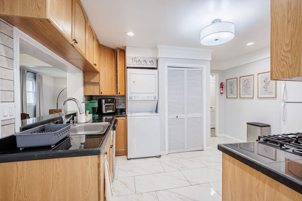 Enjoy the convenience of an in-home laundry unit—perfect for longer stays