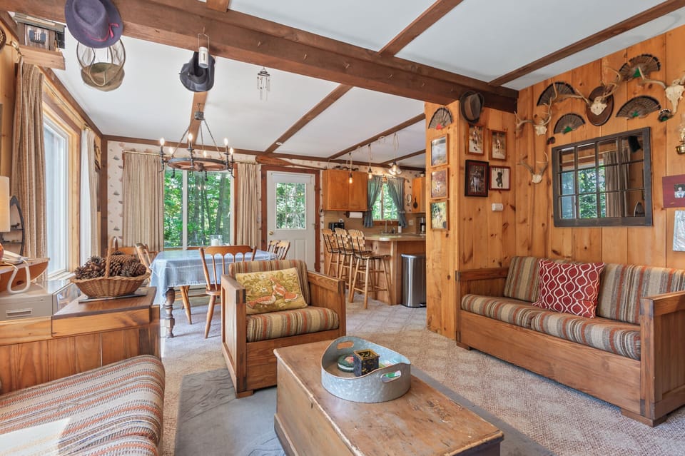 Living room, dining area, and kitchen