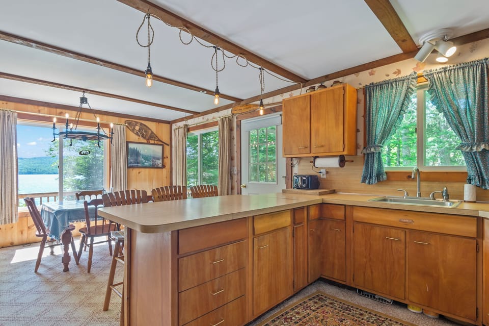 Open kitchen and dining area