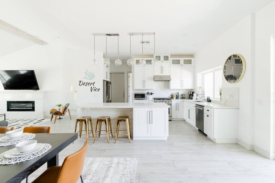 The large kitchen is fully equipped with everything you would possibly need to cook any meal you want!