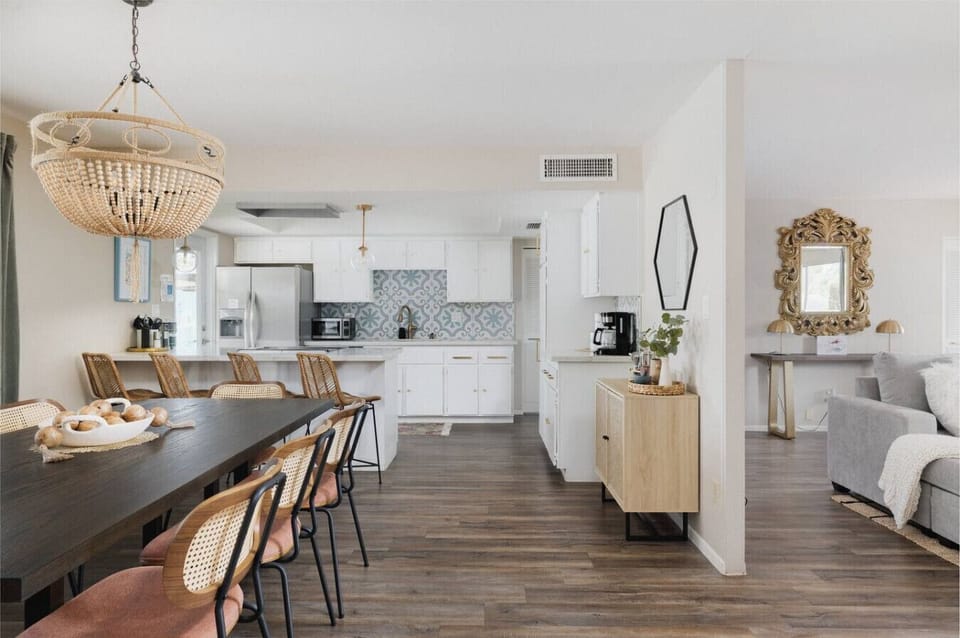 Dining room open to the kitchen with great flow, perfect for hosting memorable dinner gatherings.