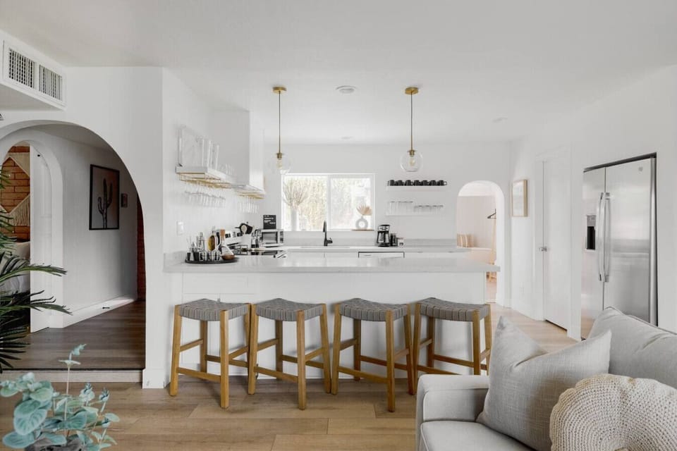 Modern kitchen fully equipped for cooking and gathering