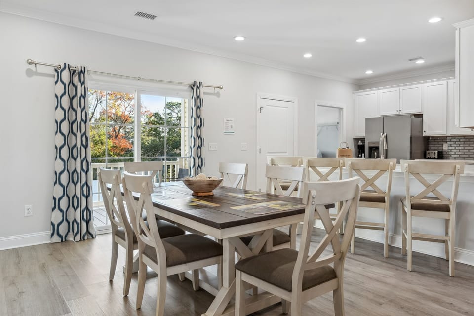 Dining Room Table for 8 with 4 more on the Bar