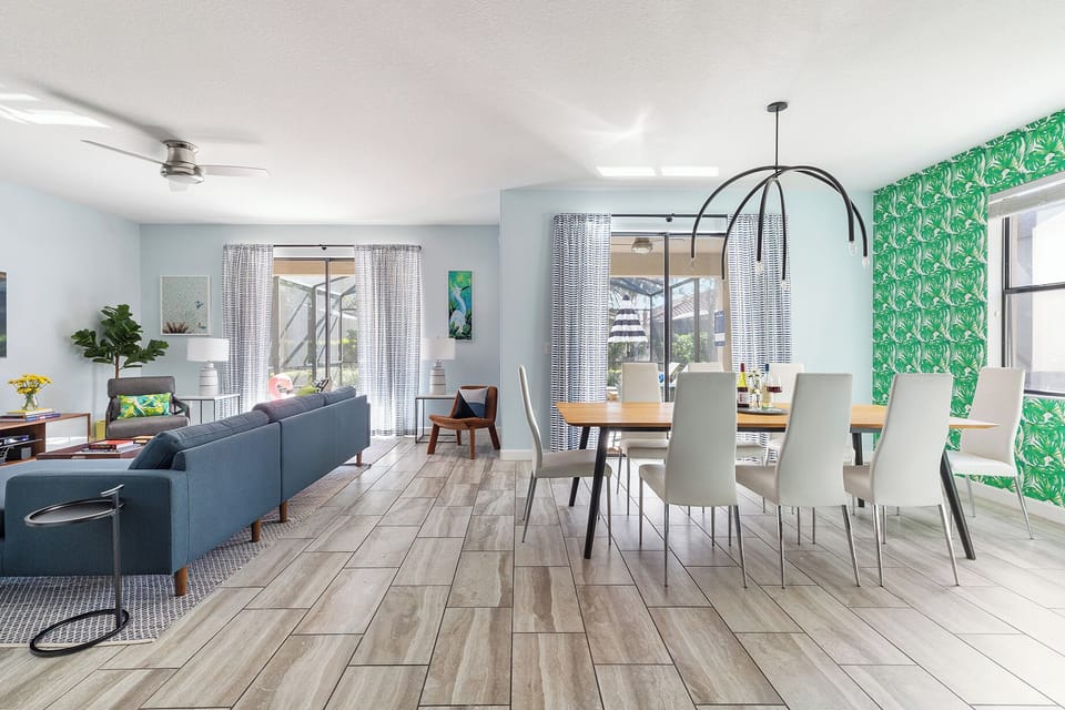 Bright and airy living space.
