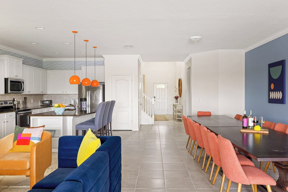 View of open living and dining area