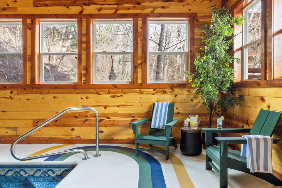 The lower level features your very own indoor swimming pool.