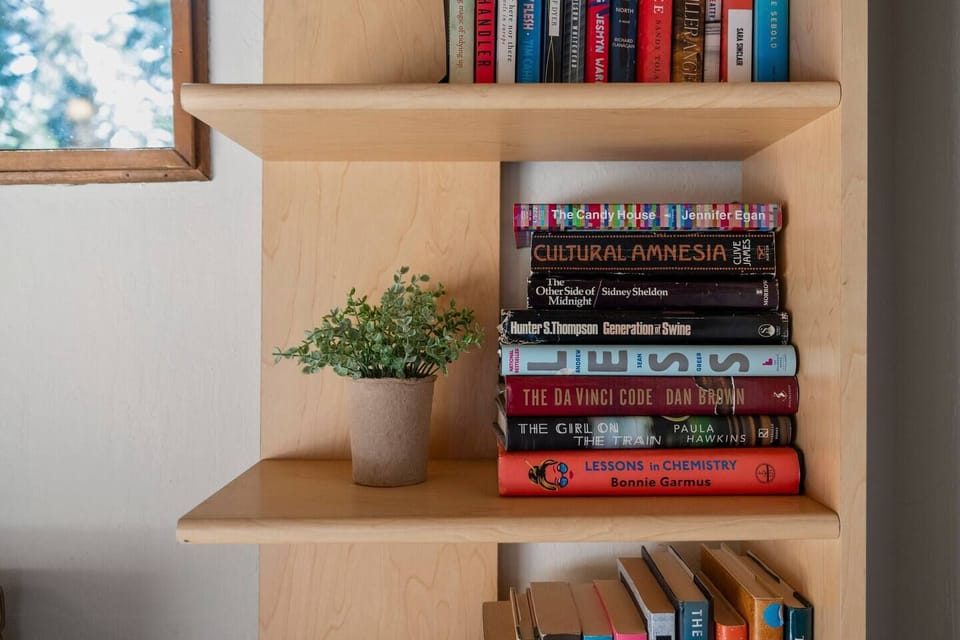 Plenty of reading material for a relaxing getaway.