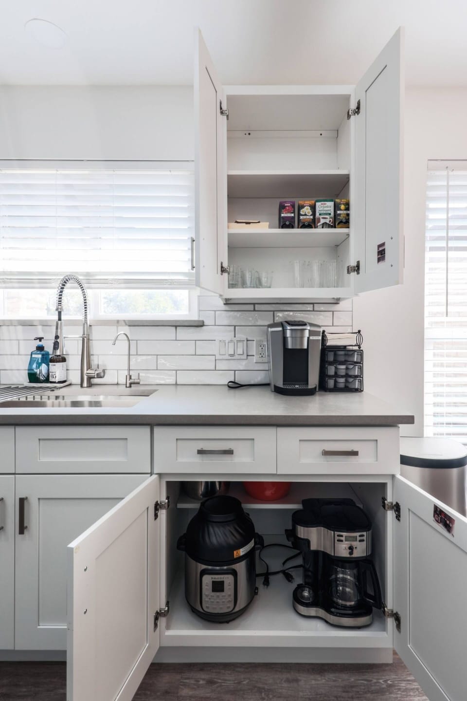Start your mornings with fresh coffee at the kitchen counter before heading to H-E-B or Central Market nearby for local groceries and Austin flavors.