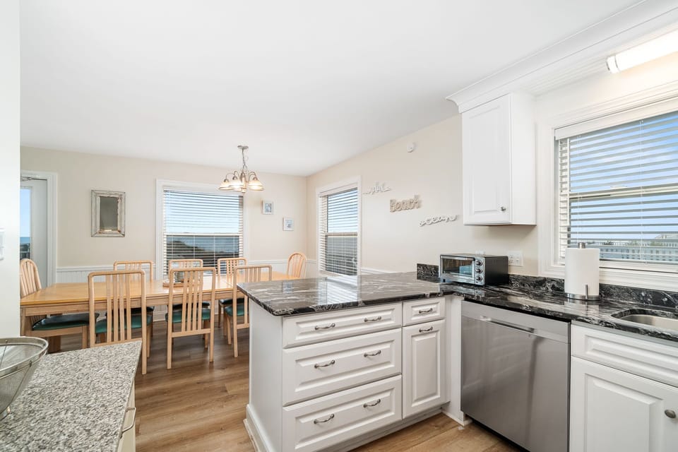 Great open open concept allows views of the ocean and family gatherings
