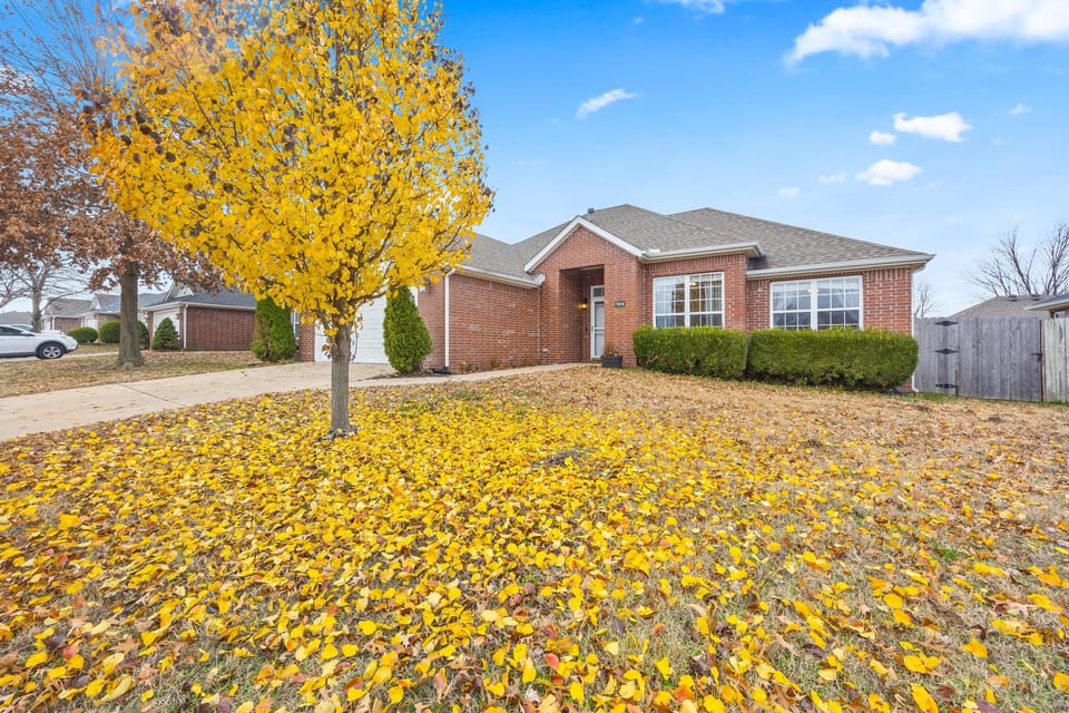 Our large home is fully enclosed in beautiful brick. 