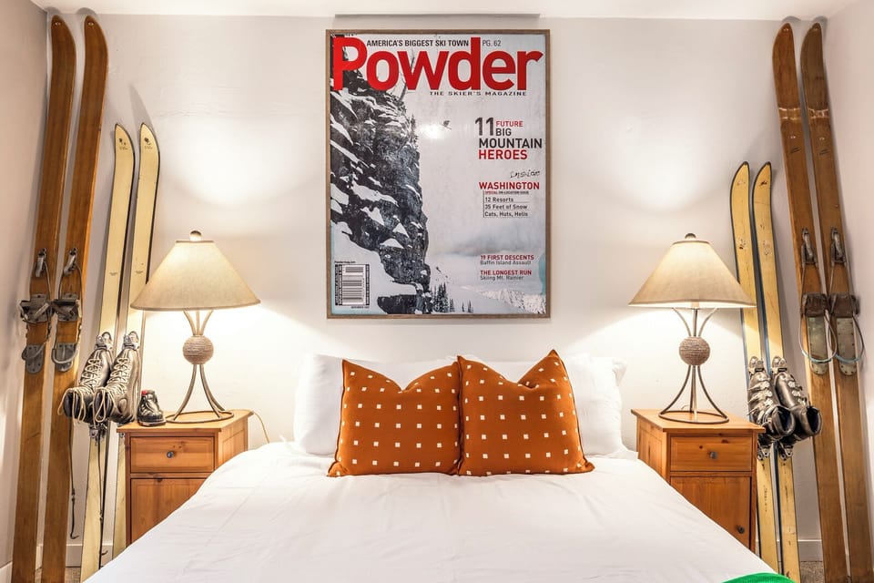 Our 1 queen room is a perfect space to get a good nights rest!