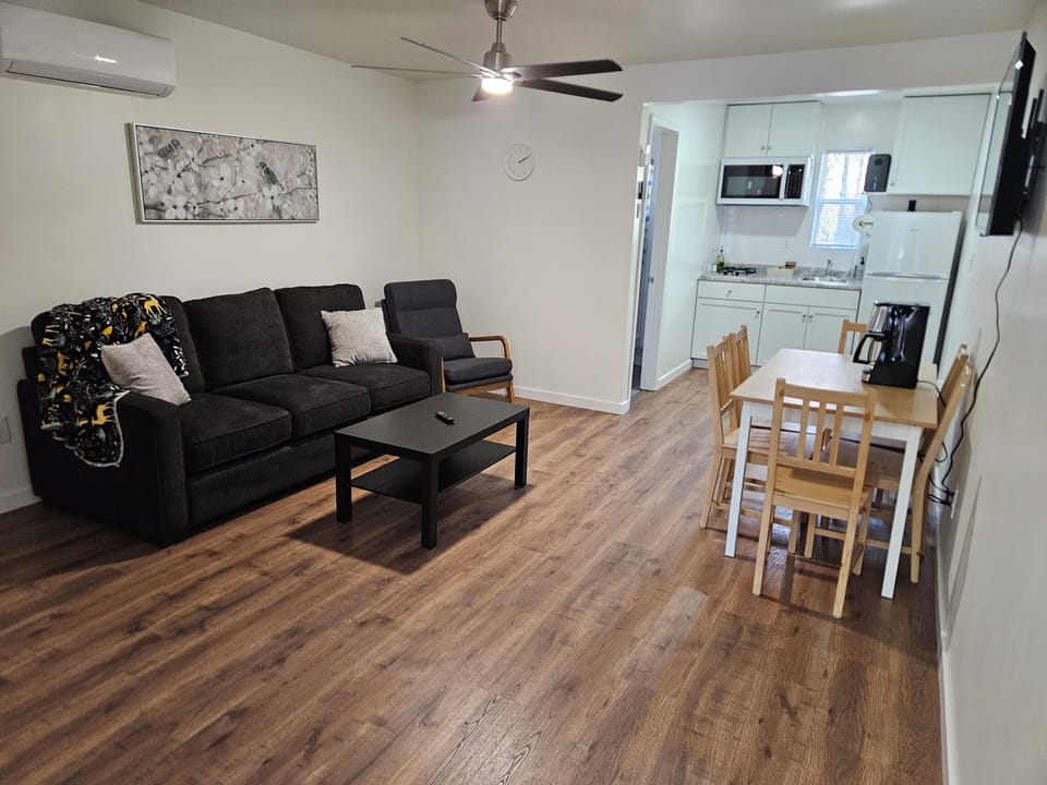 living room and dining area 