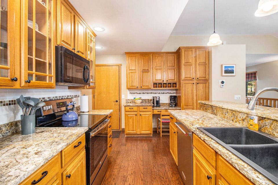 Kitchen with built in desk